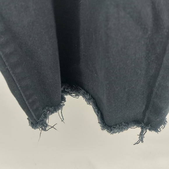 Avec Les Filles high waist wide leg cropped black jeans with released hem Size 2 - Picture 2 of 6